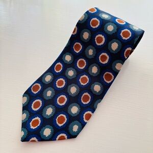 Nino Cerruti Men’s Silk Tie Abstract Geometric Art Design 56” x 3.5” Made in USA